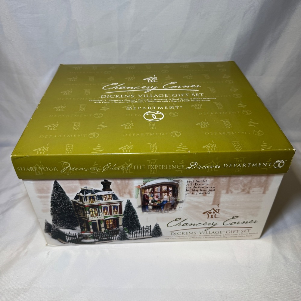 Dept 56 Dickens Village Chancery Corner Gift Set 56.58352 8 Piece Lit House new